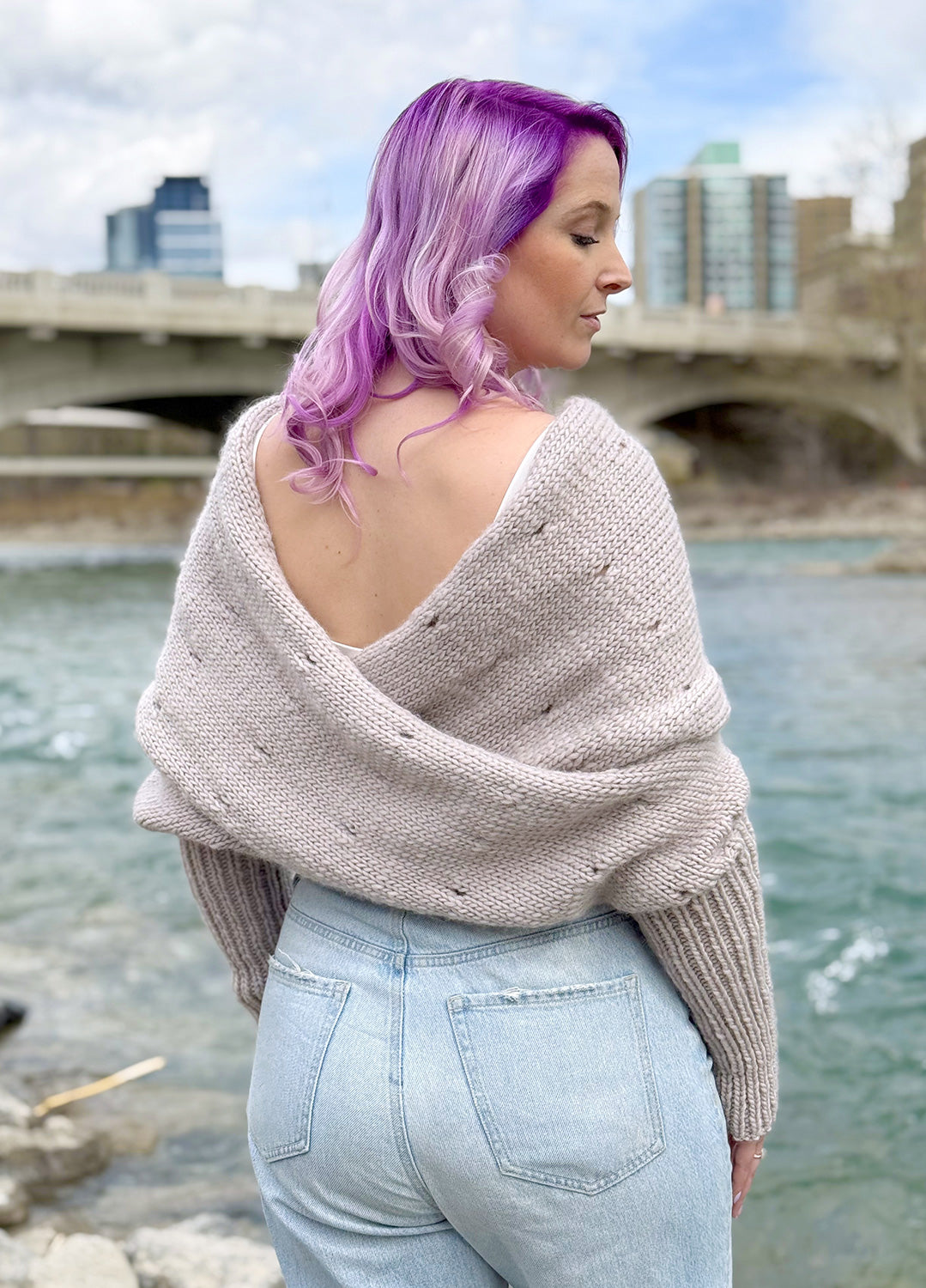 Easy Eyelet Sweater Scarf x @knitatude Kit - Monthly Deal