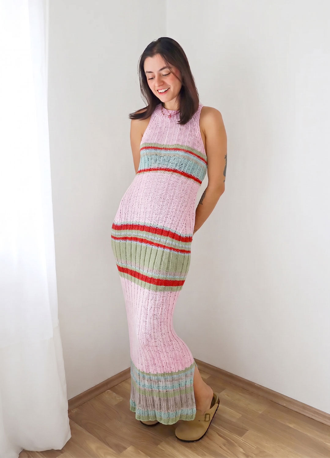 ワンピース Moor Argyle Ribbon Knit Dress The Samba Dress Kit x @paula.on.knits – We Are Knitters