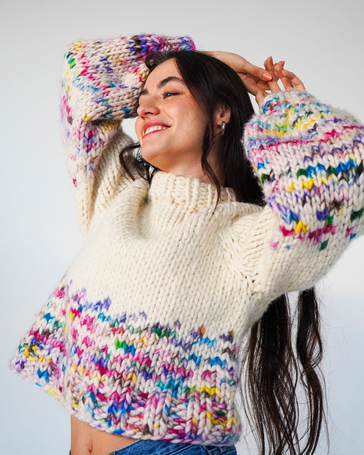 The Rainbow Sweater Kit x @paula.on.knits - Yummy Yarn Version
