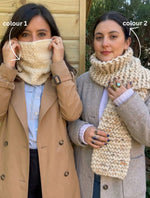 2 Kits Bundle | Knitting Stitch Sampler Kit "Make your first Snood" + Dinka Scarf