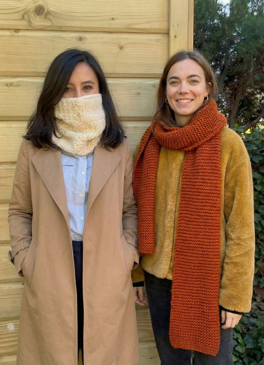 2 Kits Bundle | Knitting Stitch Sampler Kit Make your first Snood + Morse Scarf