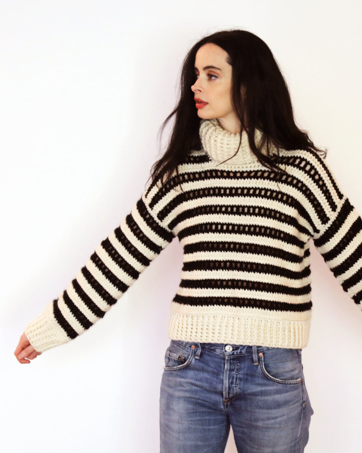 Crochet All Day Stripe Sweater Kit x Krysten Ritter