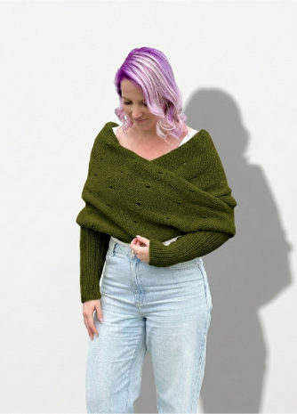 Easy Eyelet Sweater Scarf x @knitatude Kit - Yummy Version