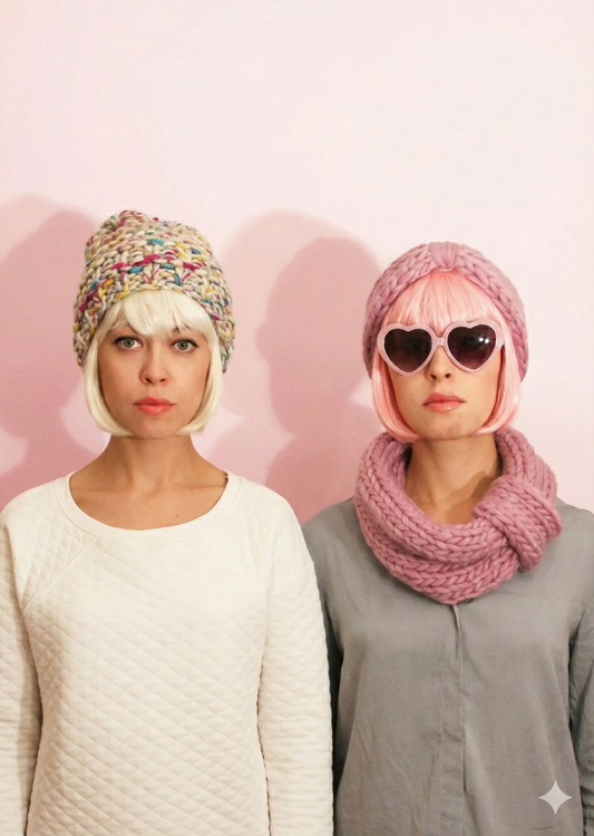 2 Kits Bundle @trustthemojo | The Blueberry Muffin Snood and Headband + Milkshake beanie