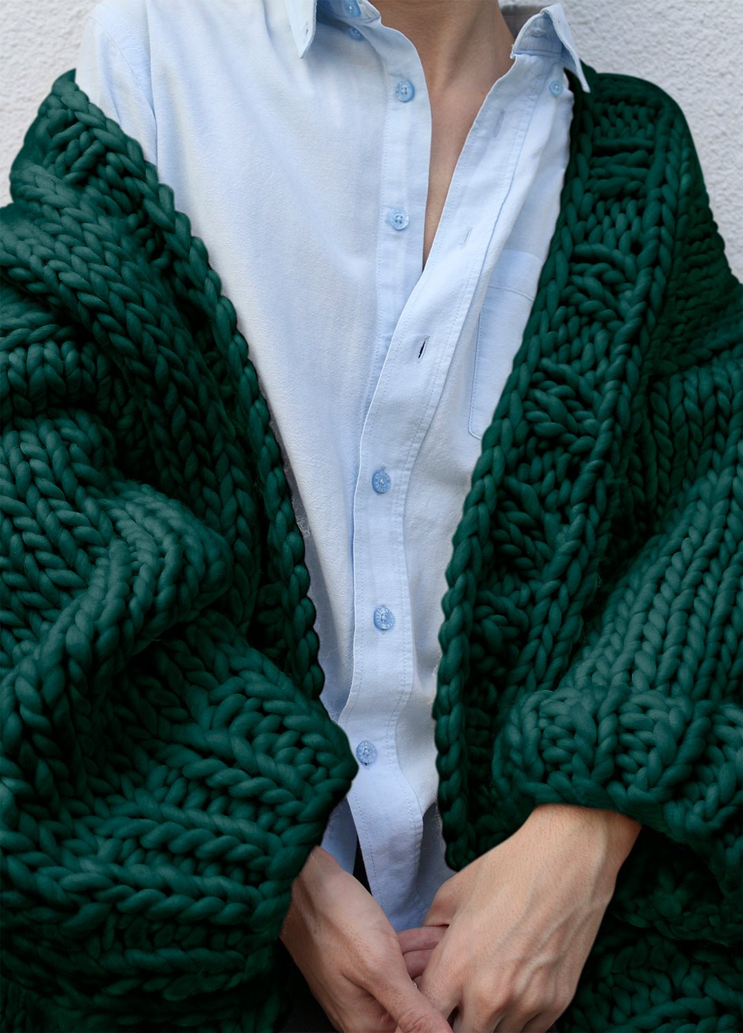 Simone Cardigan Easy Knitting Kit in Forest Green