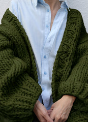 Simone Cardigan Easy Knitting Kit in Forest Green