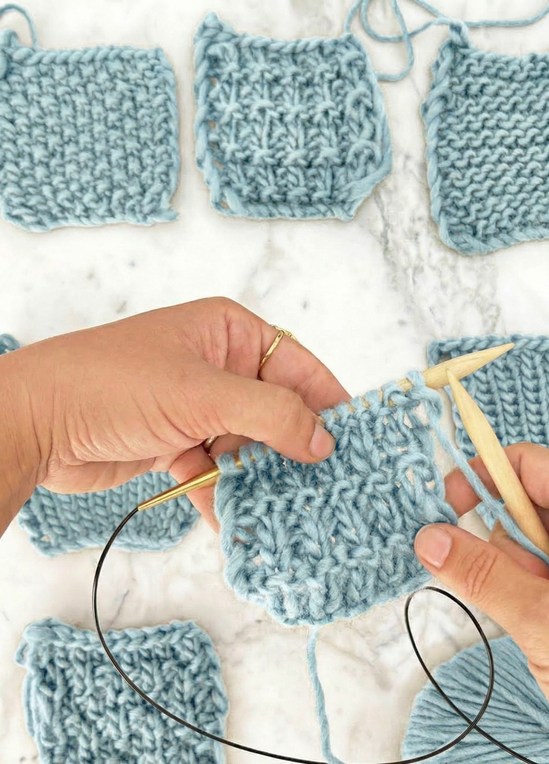 Stitch Sampler Kit: Learn The Basics Knitting Kit - Make your first Placemat & Coasters