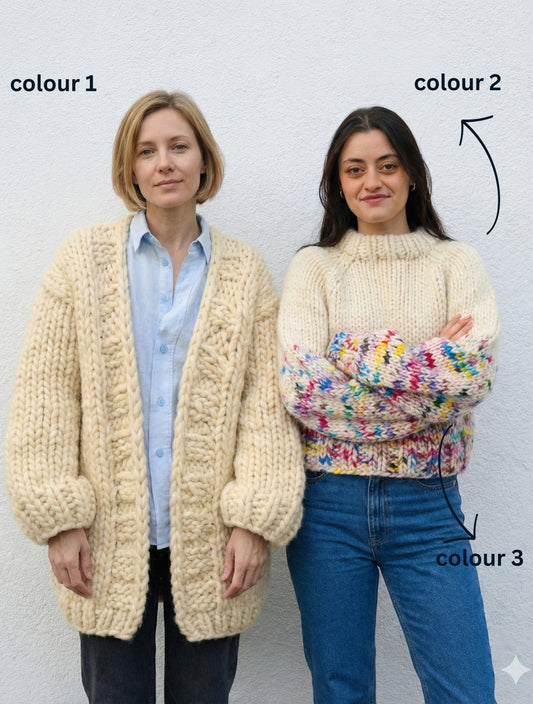 2 Kits Bundle | Simone Cardigan + Rainbow Sweater