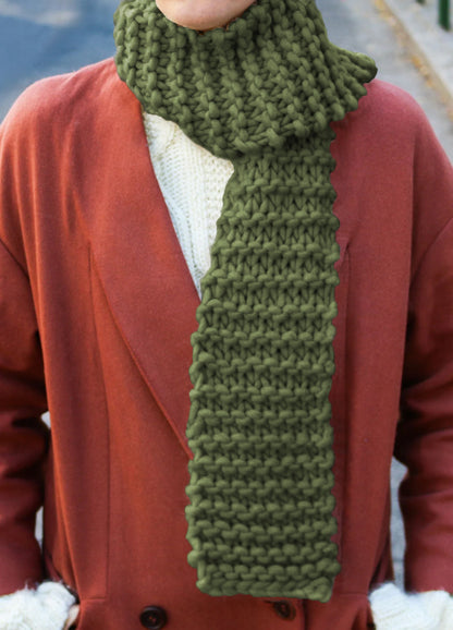 Dinka Scarf Beginner Knitting Kit in Olive