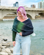 Easy Eyelet Sweater Scarf x @knitatude Kit - Color Crush: Self Striping Version