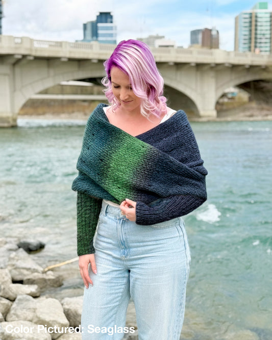 Easy Eyelet Sweater Scarf x @knitatude Kit - Color Crush: Self Striping Version