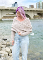 Easy Eyelet Sweater Scarf x @knitatude Kit - Petite Wool Version