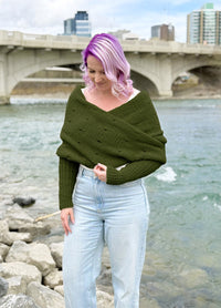 Easy Eyelet Sweater Scarf x @knitatude Kit - Petite Wool Version