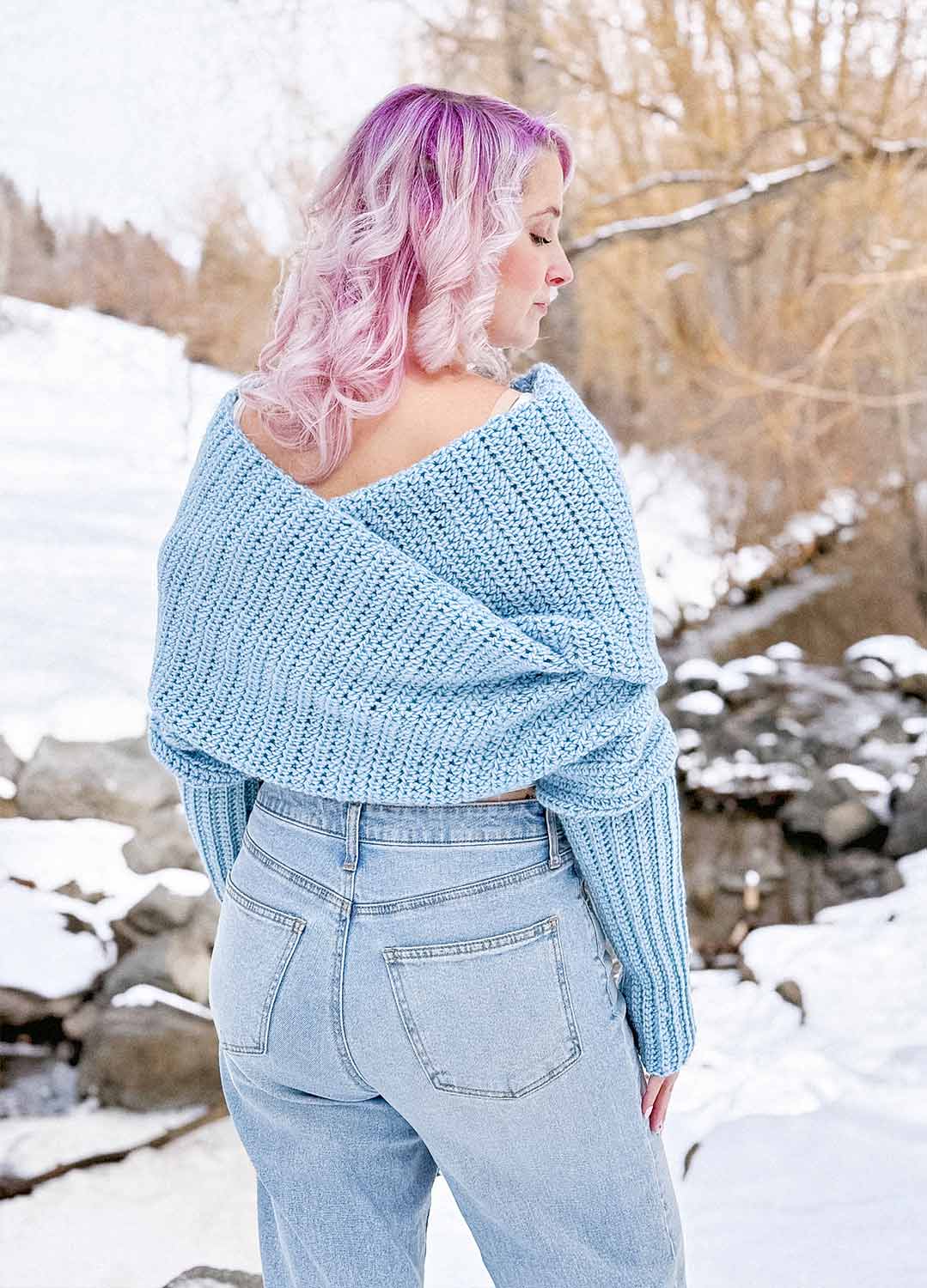 Easy Crochet Sweater Scarf x @knitatude Kit - Yummy Yarn Fine Version