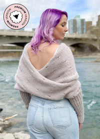 Easy Eyelet Sweater Scarf x @knitatude Kit - Petite Premium Version