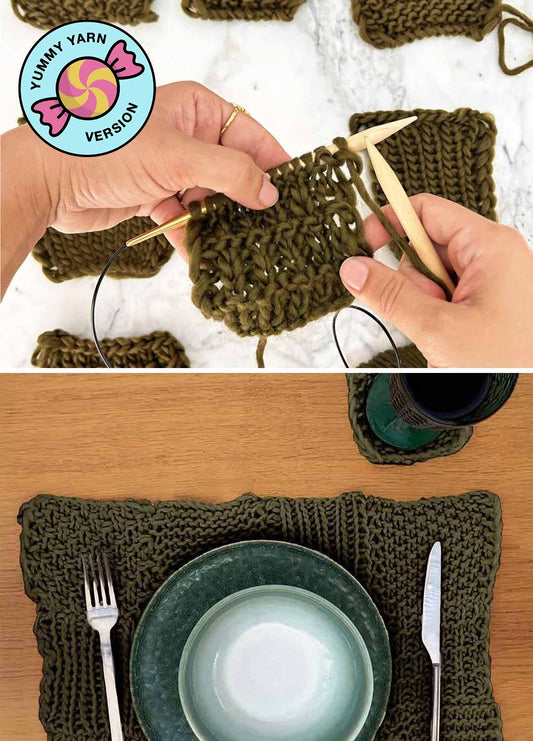 Make your first Placemat - Stitch Sampler Kit: Learn The Basics Knitting Kit - Yummy Version