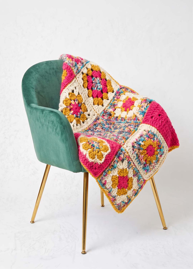 Crochet Granny Square Stitch Sampler Blanket Kit - Yummy Version