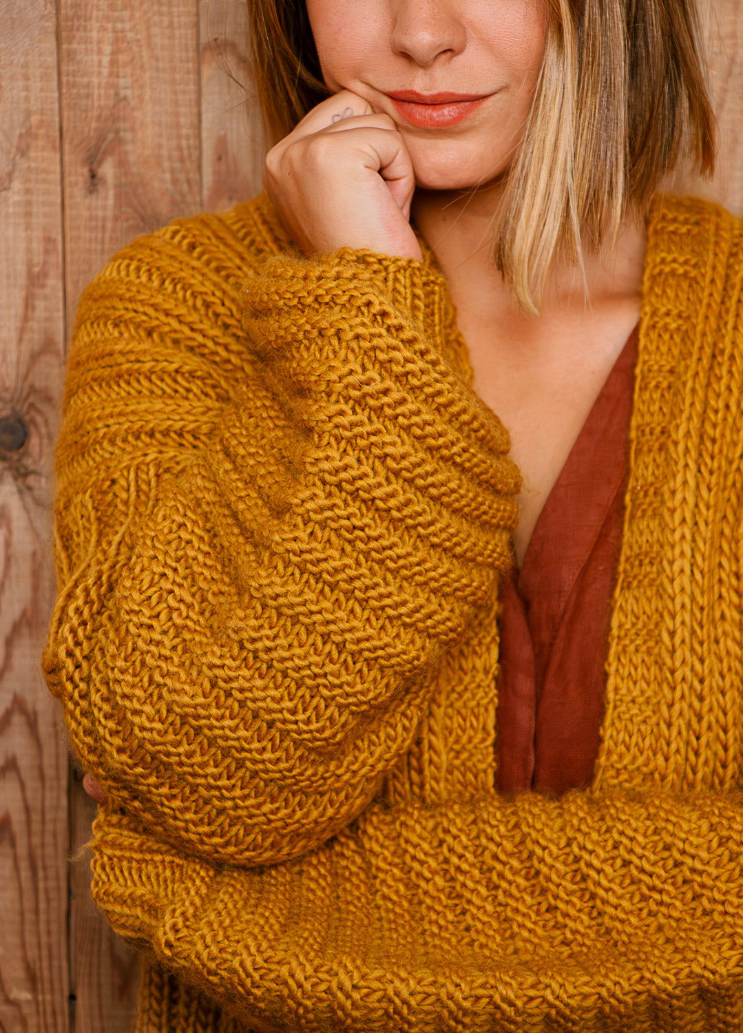 Petite 2025 mustard cardigan