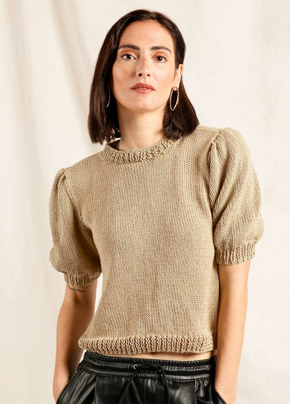 Metis Tee Easy Knitting Kit in Sand