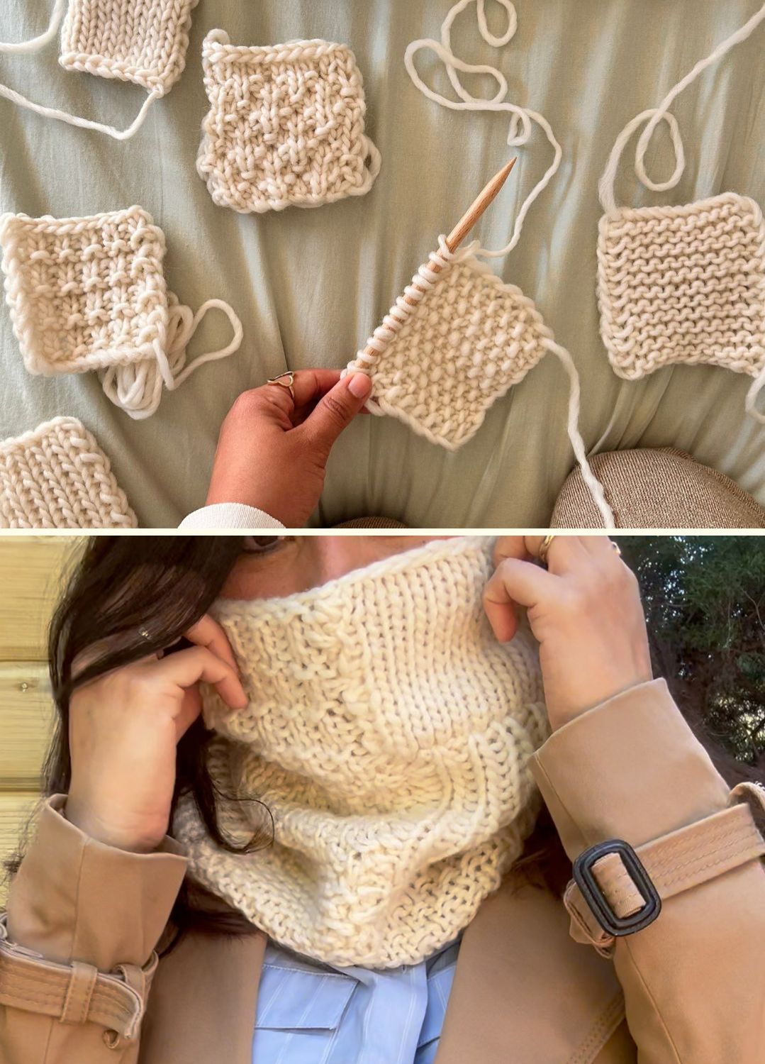 Stitch Sampler Kit: Learn The Basics Knitting Kit - Make your first Snood