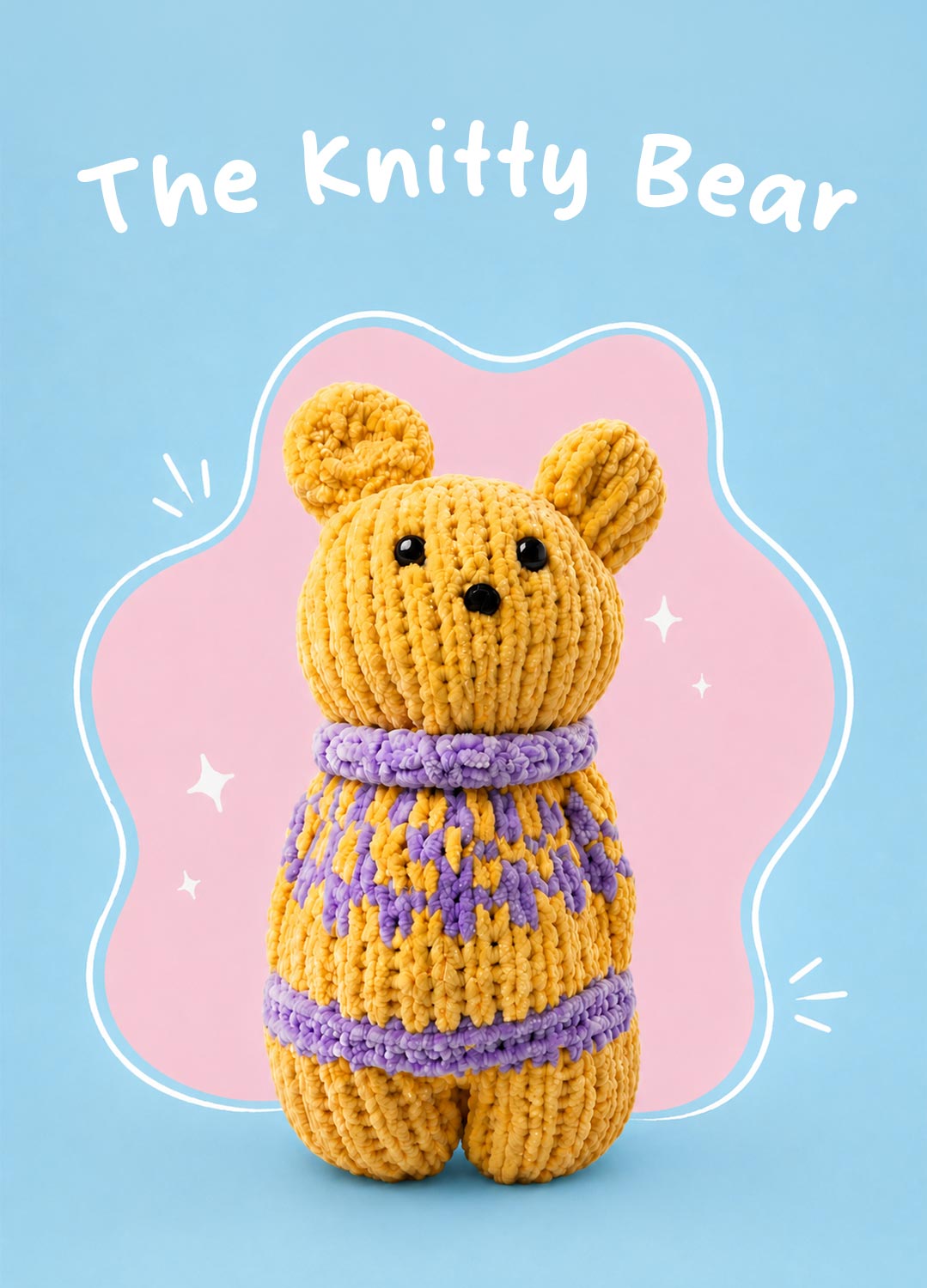 The Knitty Bear - Easy Mini Knitted Bear Kit - Cuddle Yarn